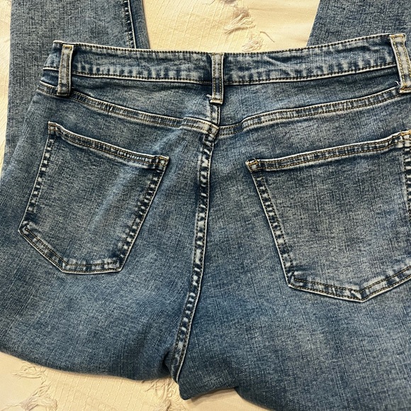 LC Lauren Conrad high rise acid wash raw hem skinny jeans with stretch size 12 - Picture 5 of 6